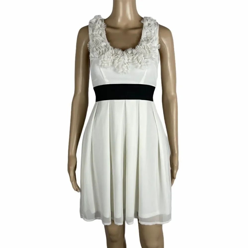 Charlotte Russe White Ruffled Sleeveless Dress